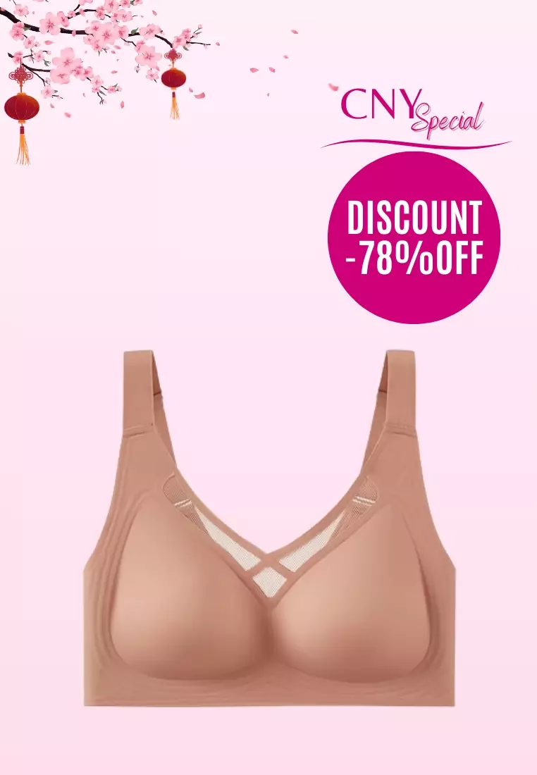 Buy Kiss & Tell 2 Pack Premium Bella Plus Size Seamless Wireless Paded Push  Up Bra in Dusty Pink and Black Online