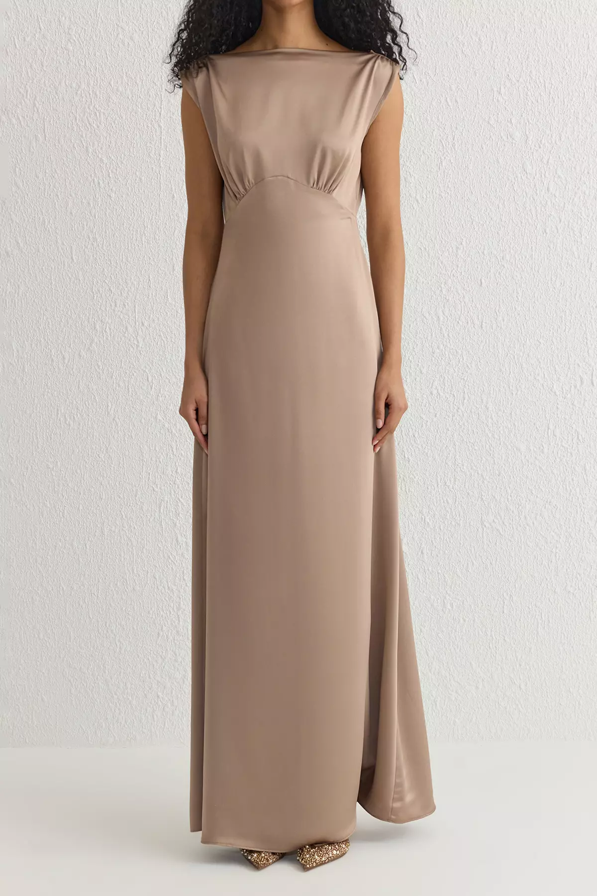 Mink Lined Satin Woven Long Elegant