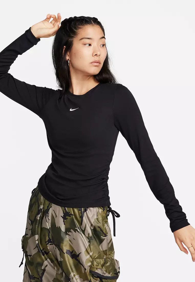 Jual Nike Women's Ribbed Long-Sleeves Mod Crop Top Original 2024 ...