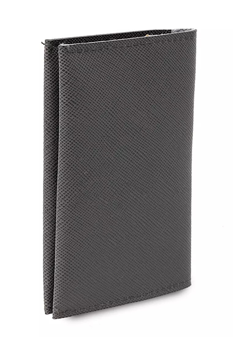 Dompet Mini Motif Polos Detail Snap Kancing Card Wallet Design Simple - Abu