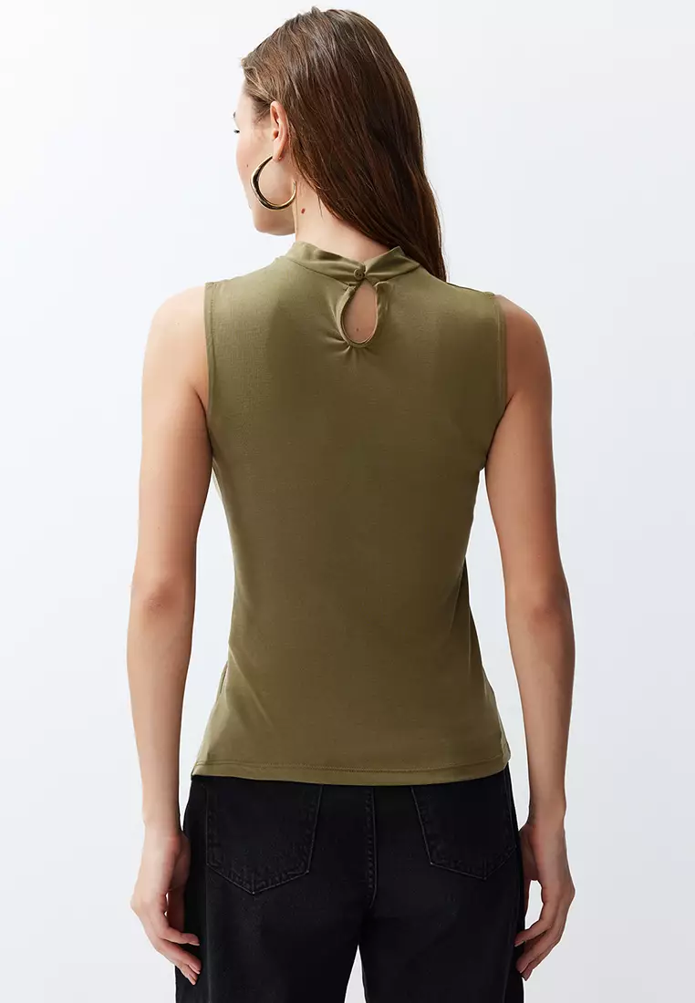 Sleeveless Slit Twist Top