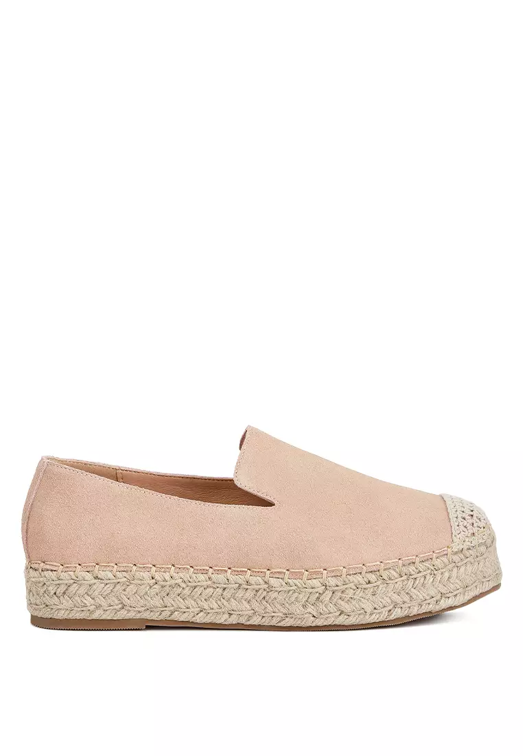 Discount on Rag & Co.  shoes - SKU: Blush Suede Flatform Heel Espadrilles