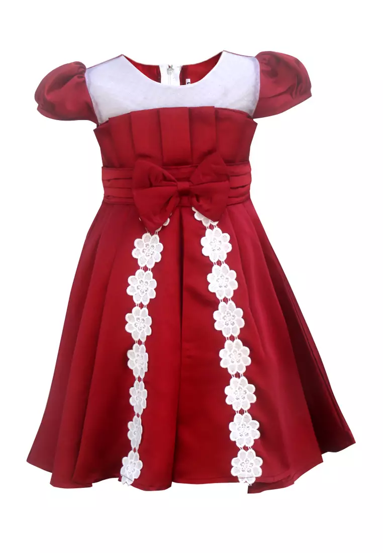 Two Mix Dress Anak Pesta Perempuan Cantik Usia 1-10 Tahun Bahan Satin Y869