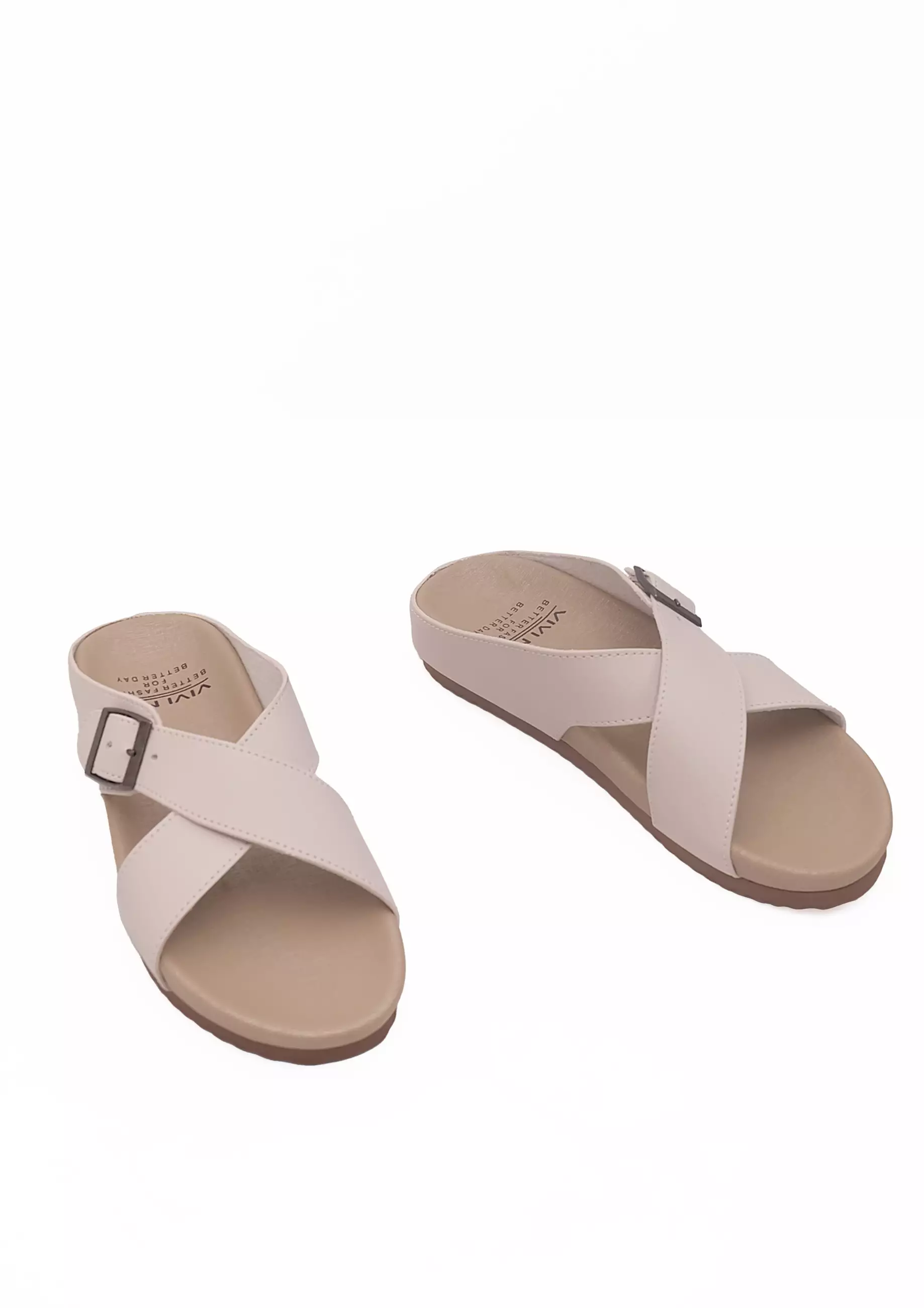 VIVI NICI - Kaiya Sandal Wanita Teplek Beige