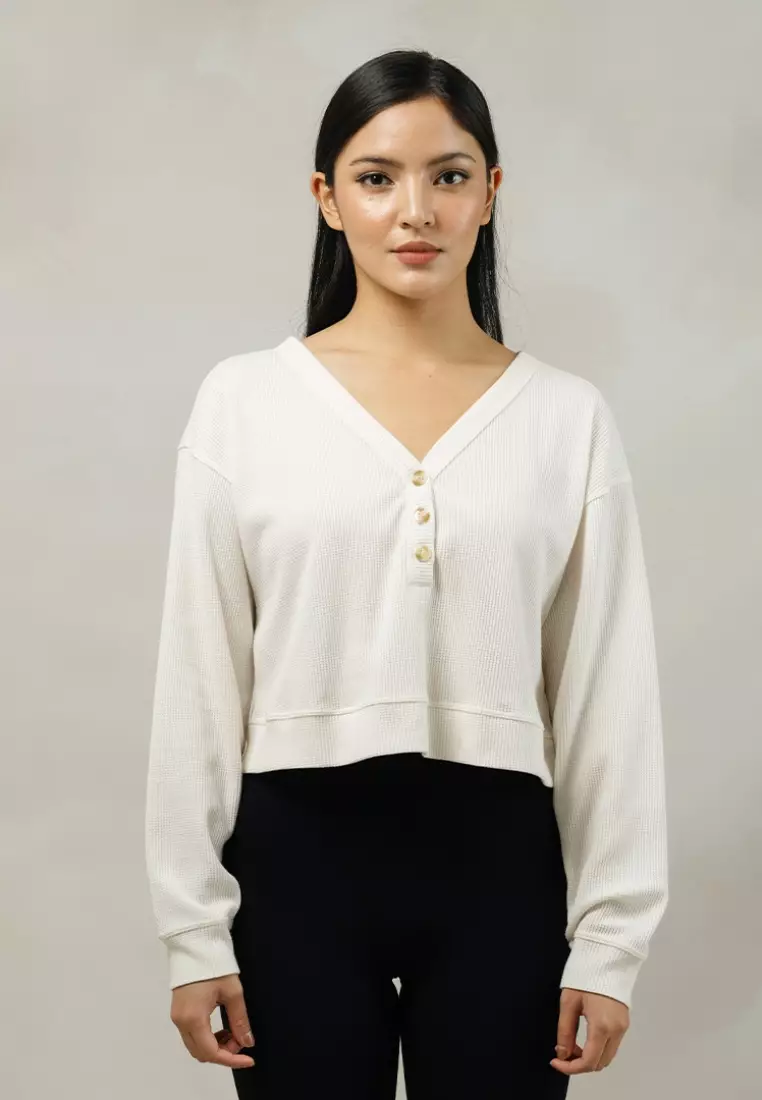 Waffle Sleeve Sweater Olahraga