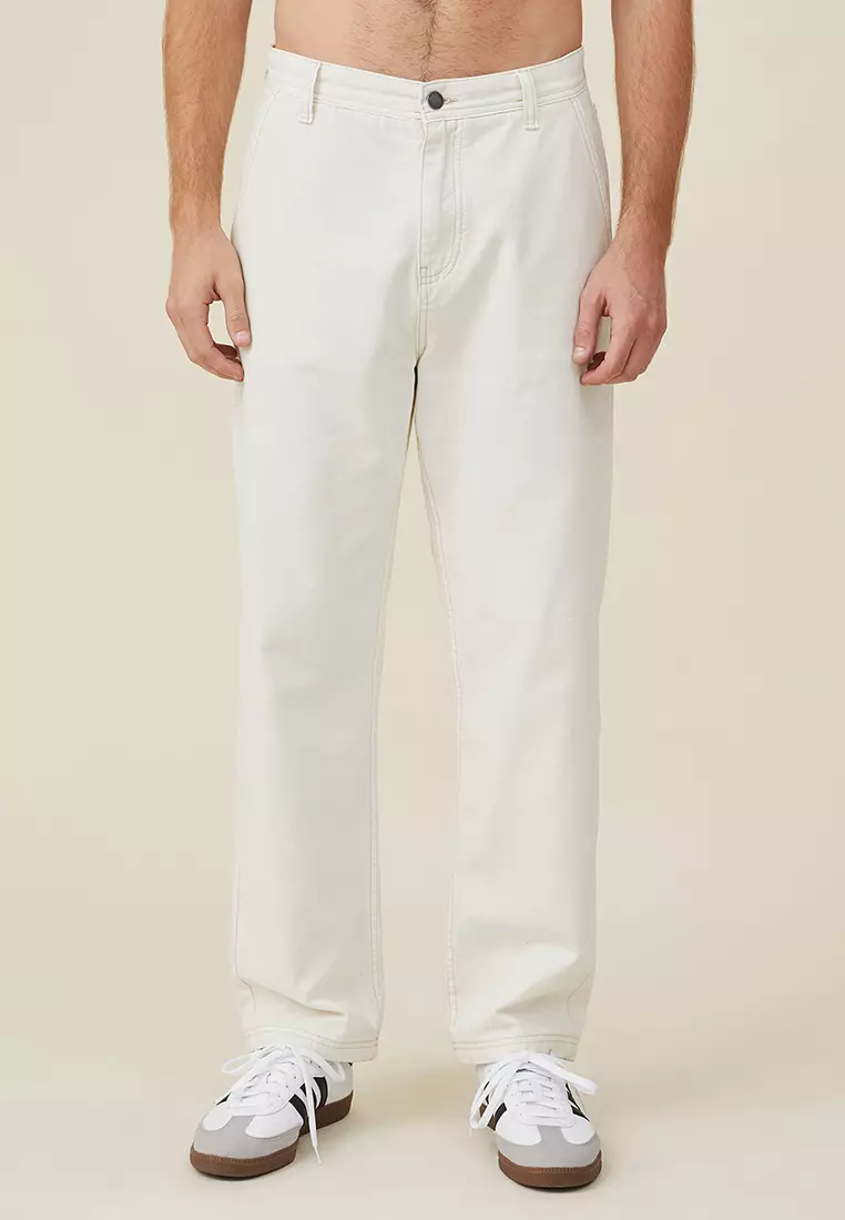 Buy Cotton On Loose Fit Pants in Washed Ecru Carpenter 2024 Online