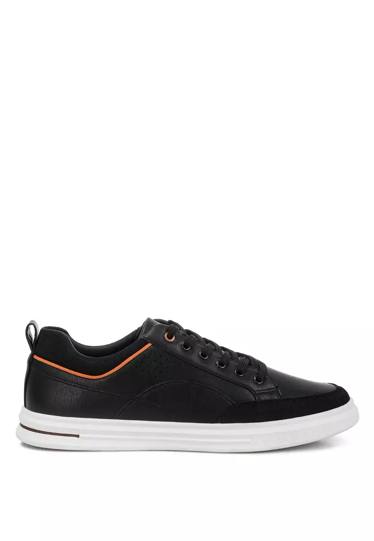 Discount on London Rag  shoes - SKU: Black Men's Faux Leather Casual Sneakers
