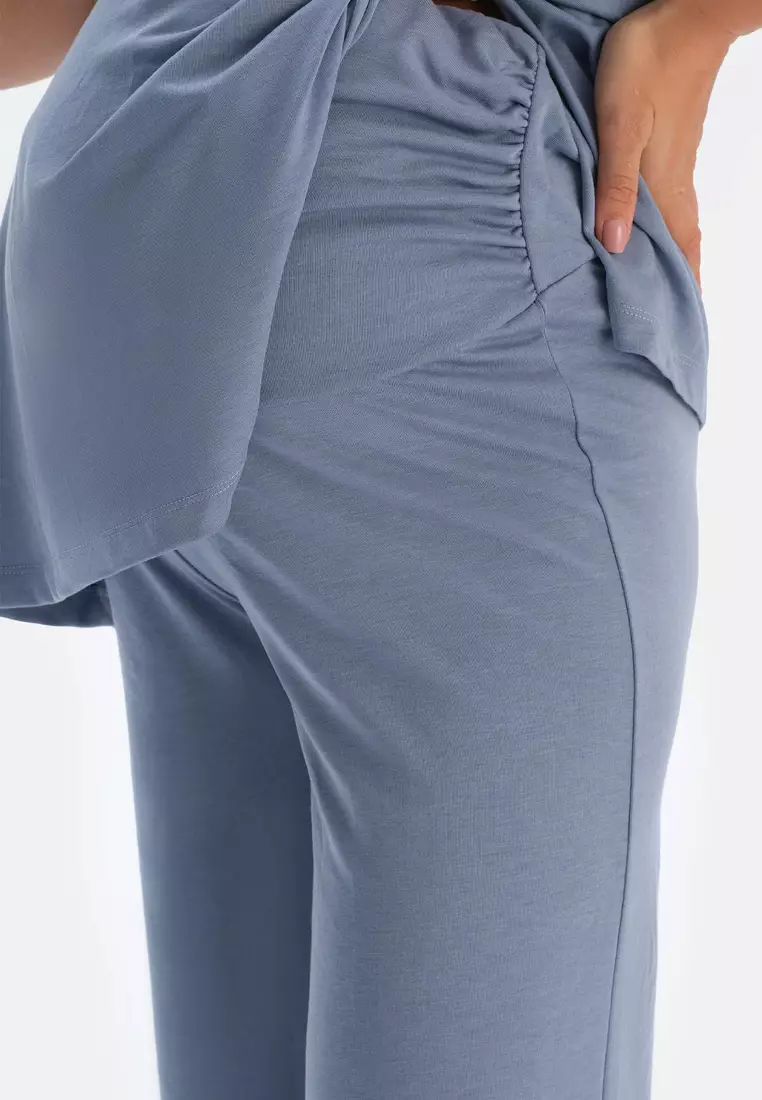 Indigo Maternity Trousers, Regular, Long Leg, Loungewear for Women