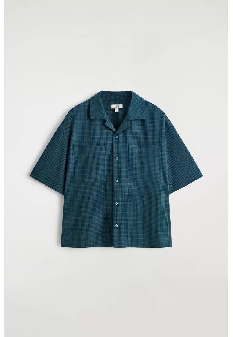 RELAXED TEXTURED COTTON RESORT SHIRT