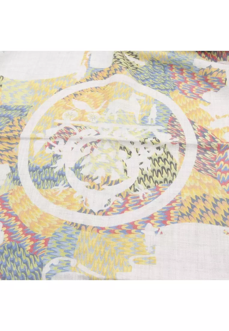 Pre-Loved Hermès carres 90 MARBLE EX-LIBRIS scarf cashmere silk gray multicolor Kyoto Marble