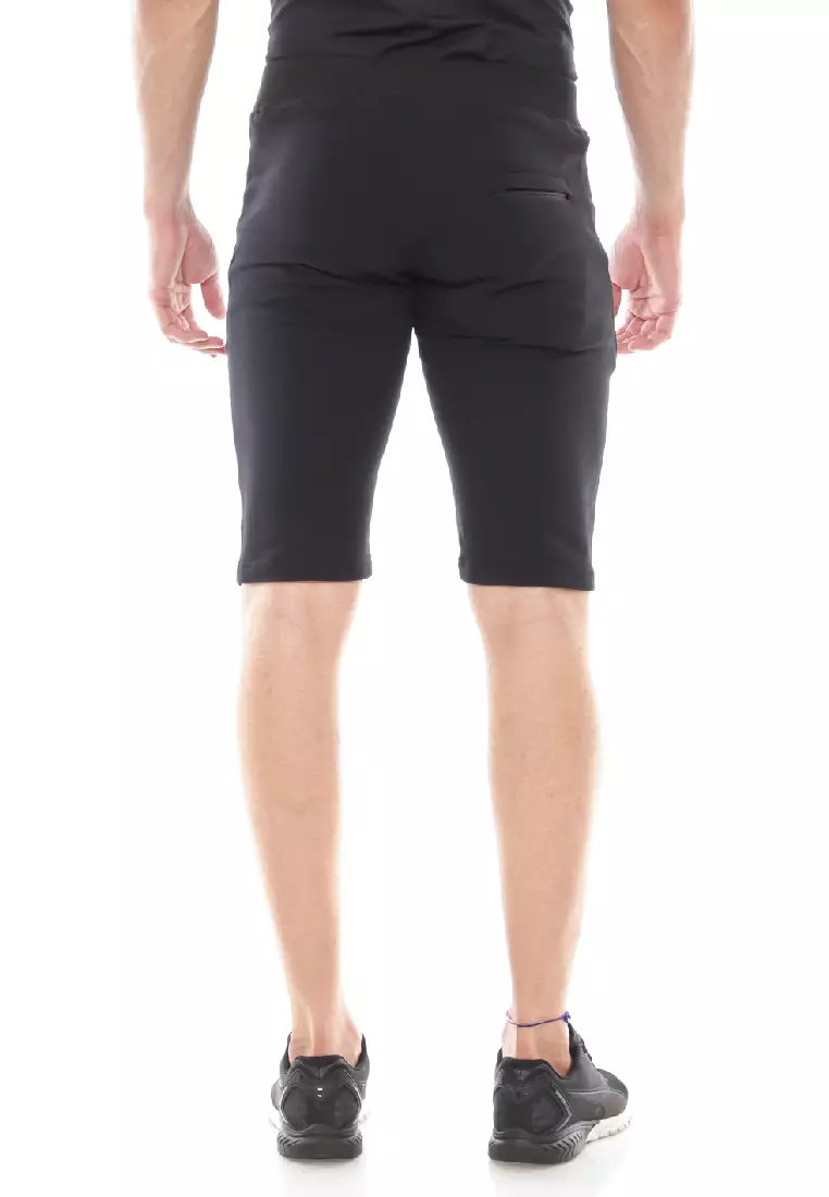 Tiento Celana Selutut Pria Half Jogger Fleece Sporty Black