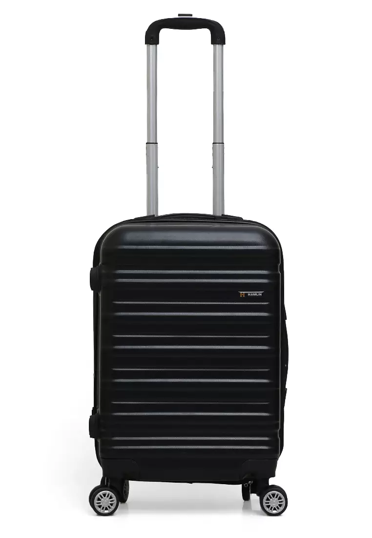 Carlton Tas Koper Fashion Unisex Size 20 Inch Suitcase Number Code Lock Material Fiber ABS ORIGINAL - Black