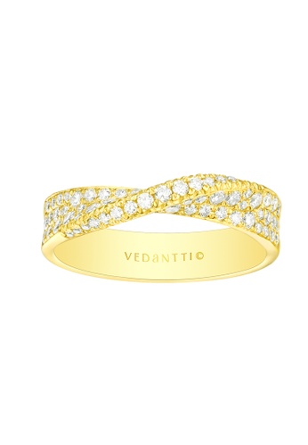 Vedantti 黃色 Vedantti 18K 相依相守系列-镶钻黄金戒指 CE29AACD7974A9GS_1