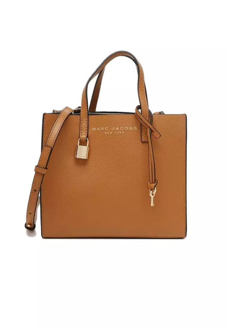 Buy Marc Jacobs Mini Grind Coated Leather Tote Smoked Almond