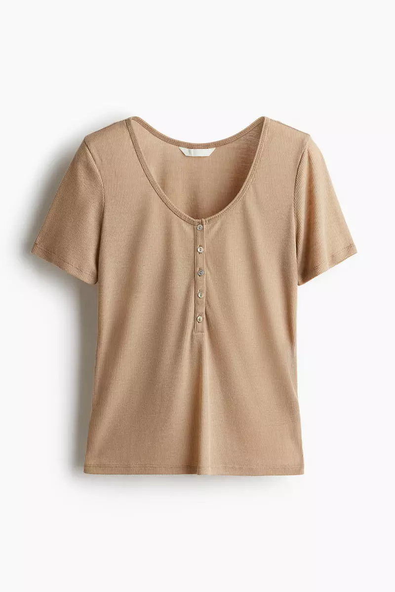Short-sleeved Henley top