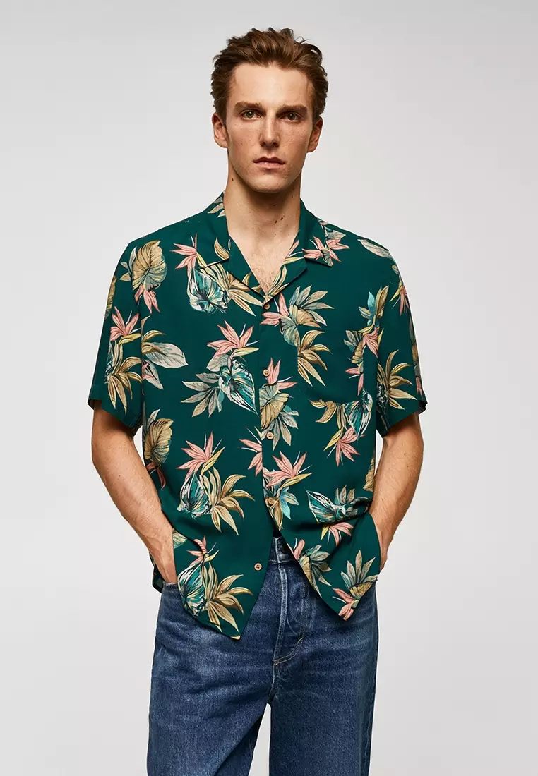 Buy MANGO Man Regular-Fit Hawaiian Print Shirt Online | ZALORA Malaysia