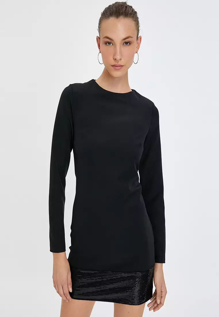 Round Neck Mini Dress