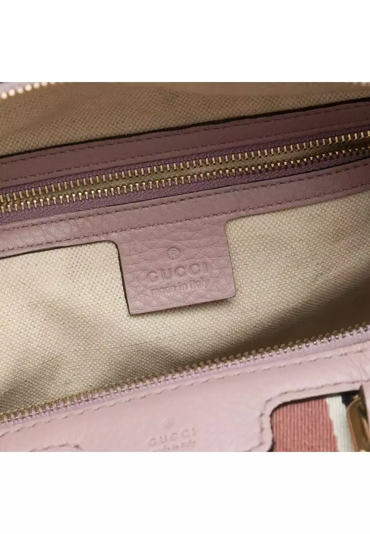Pre-Loved Gucci Medium Gg Canvas Web Joy Boston Bag