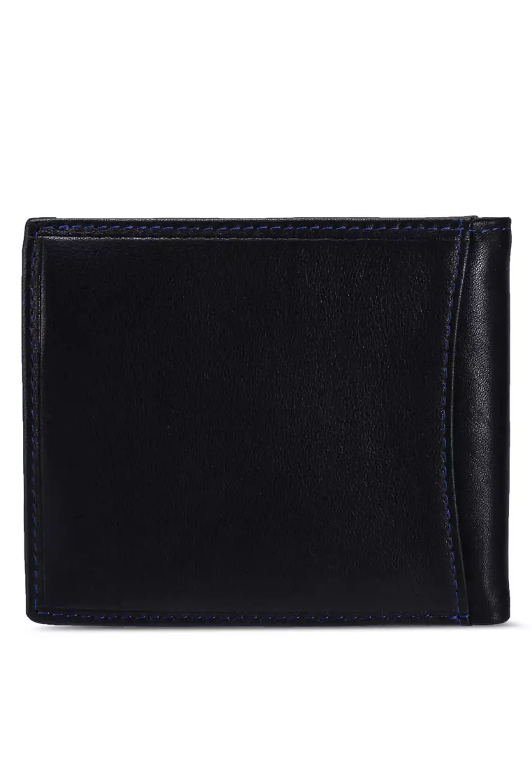 Men's RFID Genuine Leathe Tri Fold Short Wallet With Coin Compartment