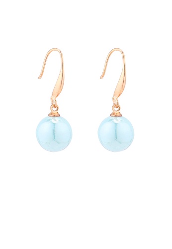 Urban Outlier blue and gold Fashion Ball Pearl Earrings 93F19AC3BADD57GS_1