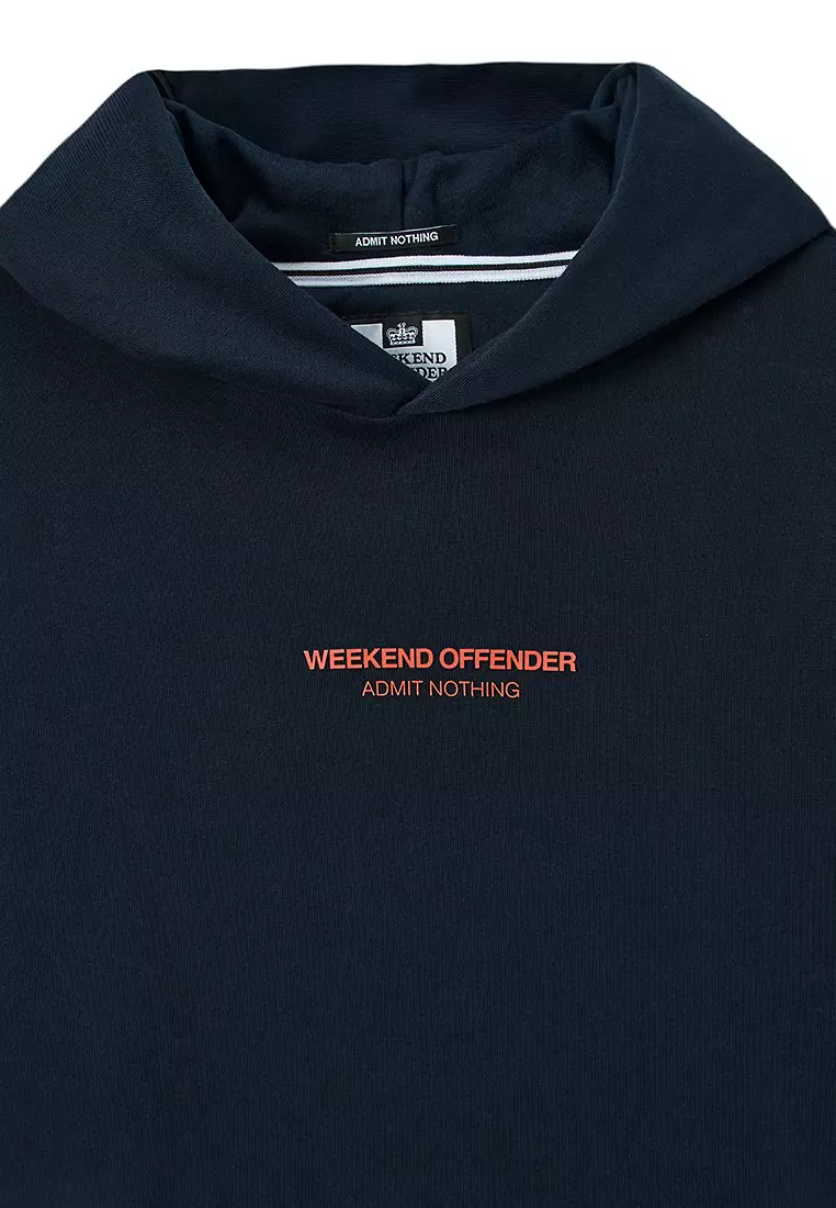 MENS NAVY/SUNSET COBAIN WOAN HOODIE WITH SEAMED IN POCKET