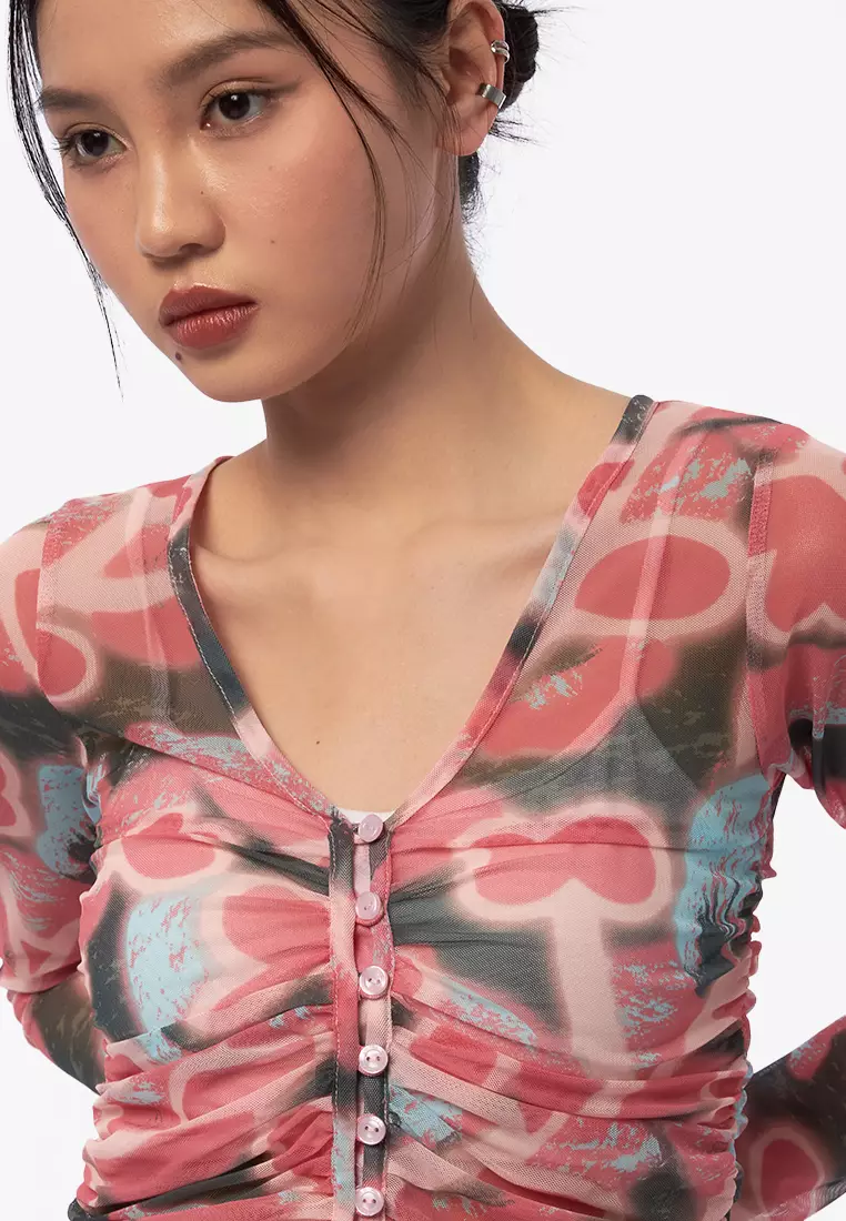 Printed Long Sleeve Top