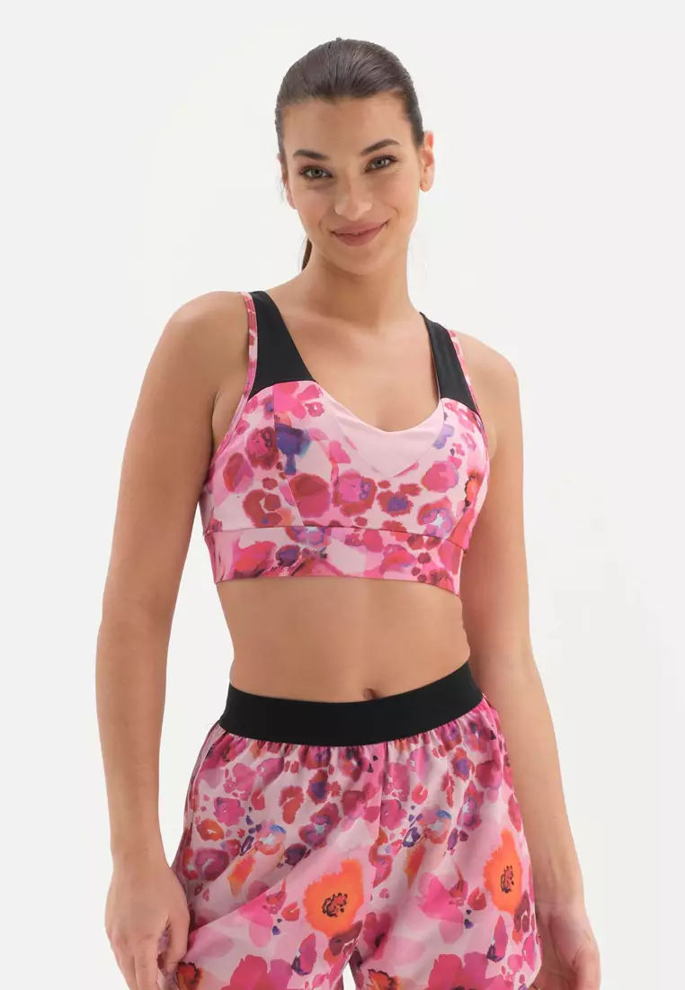Buy DAGİ Pink Sports Bras, Degrade Printed, U-Neck, Regular, Sleeveless  Activewear for Women 2024 Online