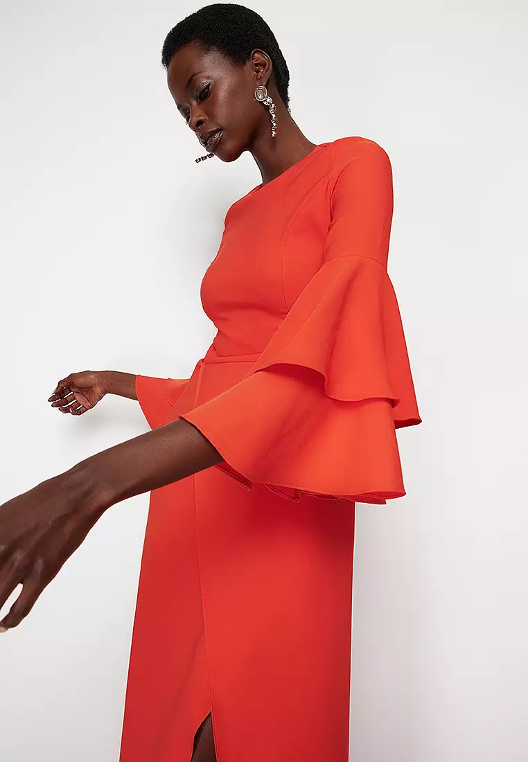 Front Slit Midi Dress