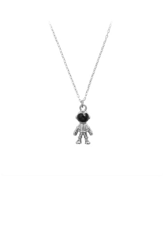 Glamorousky silver Fashion Creative 316L Stainless Steel Space Astronaut Pendant with Necklace CD1B3ACE385FF9GS_1