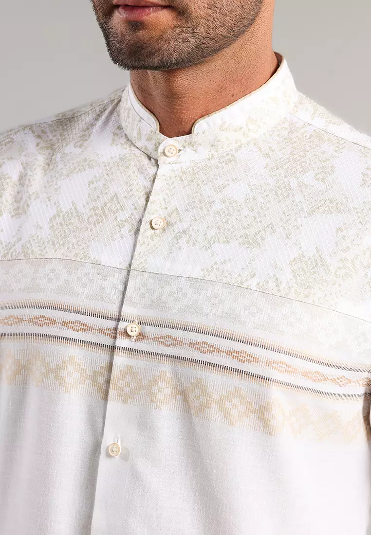 MOC x Habib Jafar Kemeja Koko Lengan Panjang Pria Habil - White