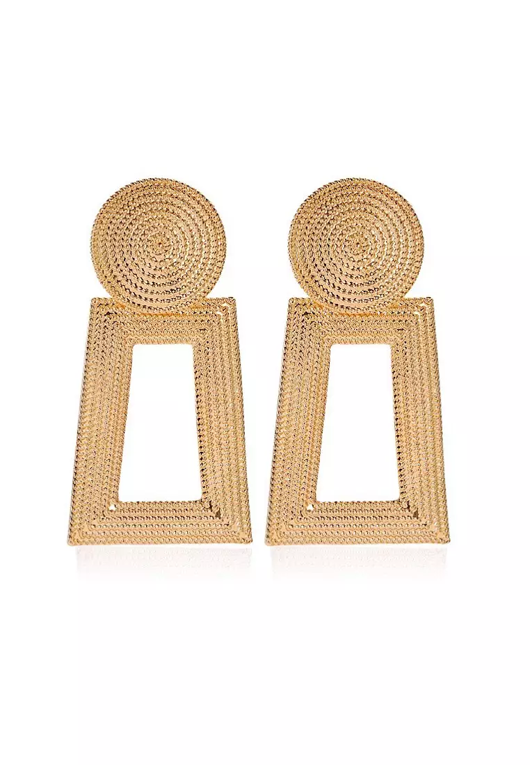 Buy Glamorbit Gold Metallic Statement Earrings 2024 Online