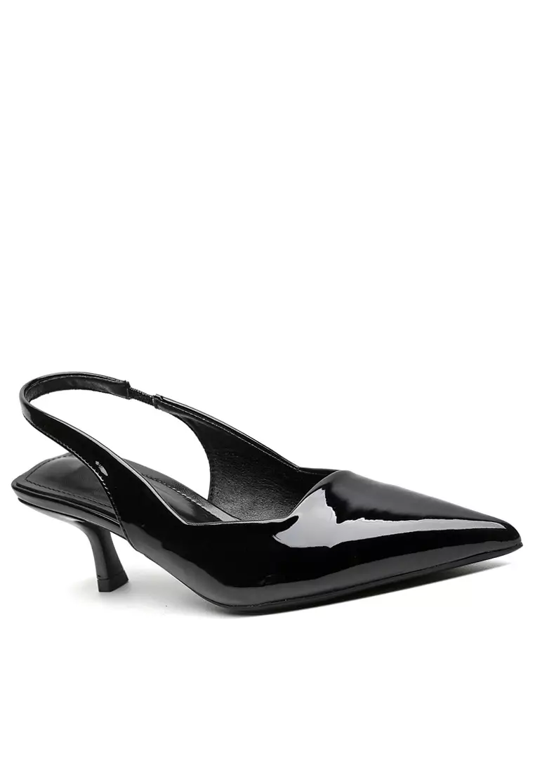Discount on Twenty Eight Shoes  shoes - SKU: 6.5CM Faux Patent Leather Slingback Kitten Heel WW338-2