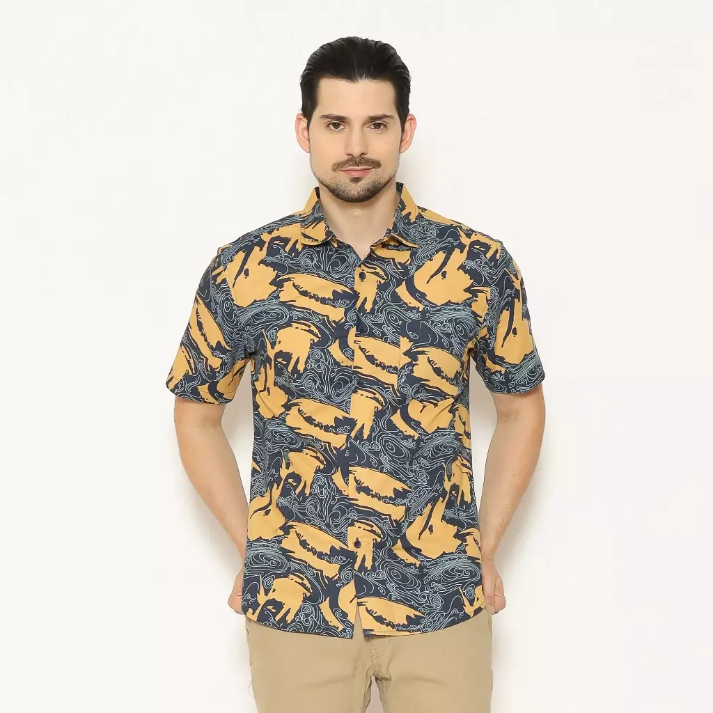 AMK Kemeja Pria Lengan Pendek SHP Basel S/S Blue