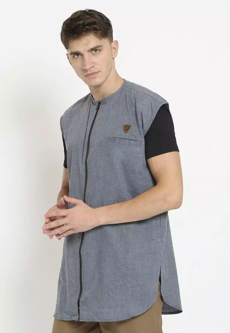 Zayidan Rompi Sholat Zipper Muslim Pria - Denim