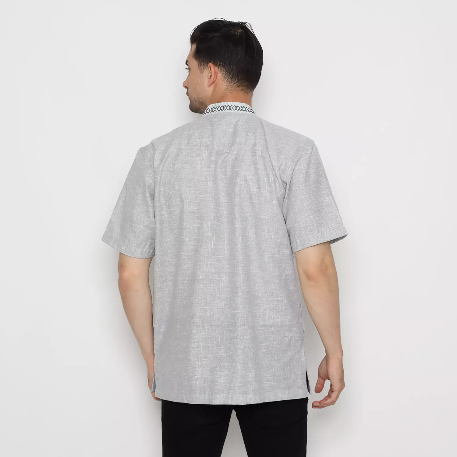 Platini Kemeja Koko Pria Lengan Pendek Katun Abu 931183