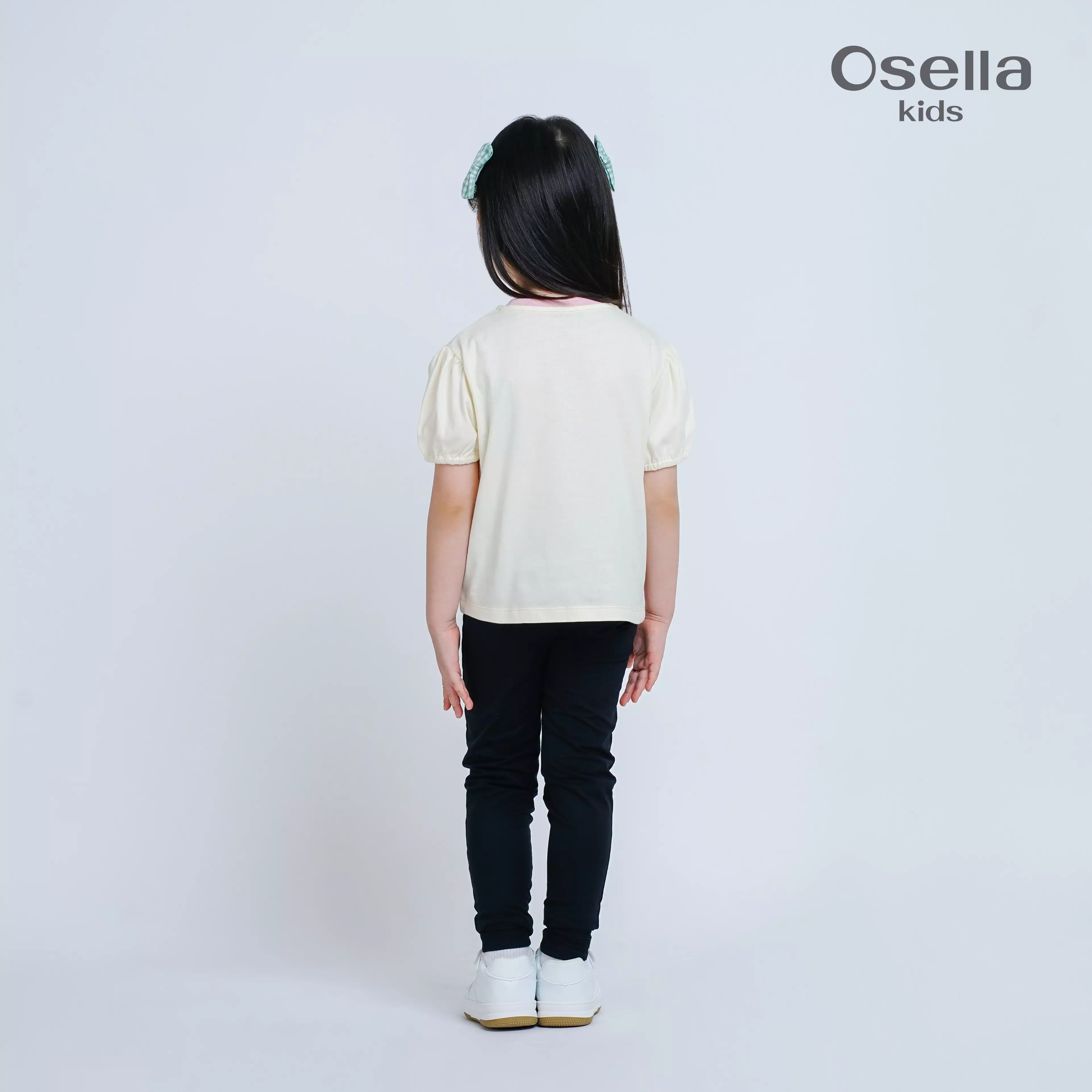 Osella Kids Daisy Puffy Sleeves T-Shirt 23716601 | Atasan Blouse Motif Bunga Anak Perempuan