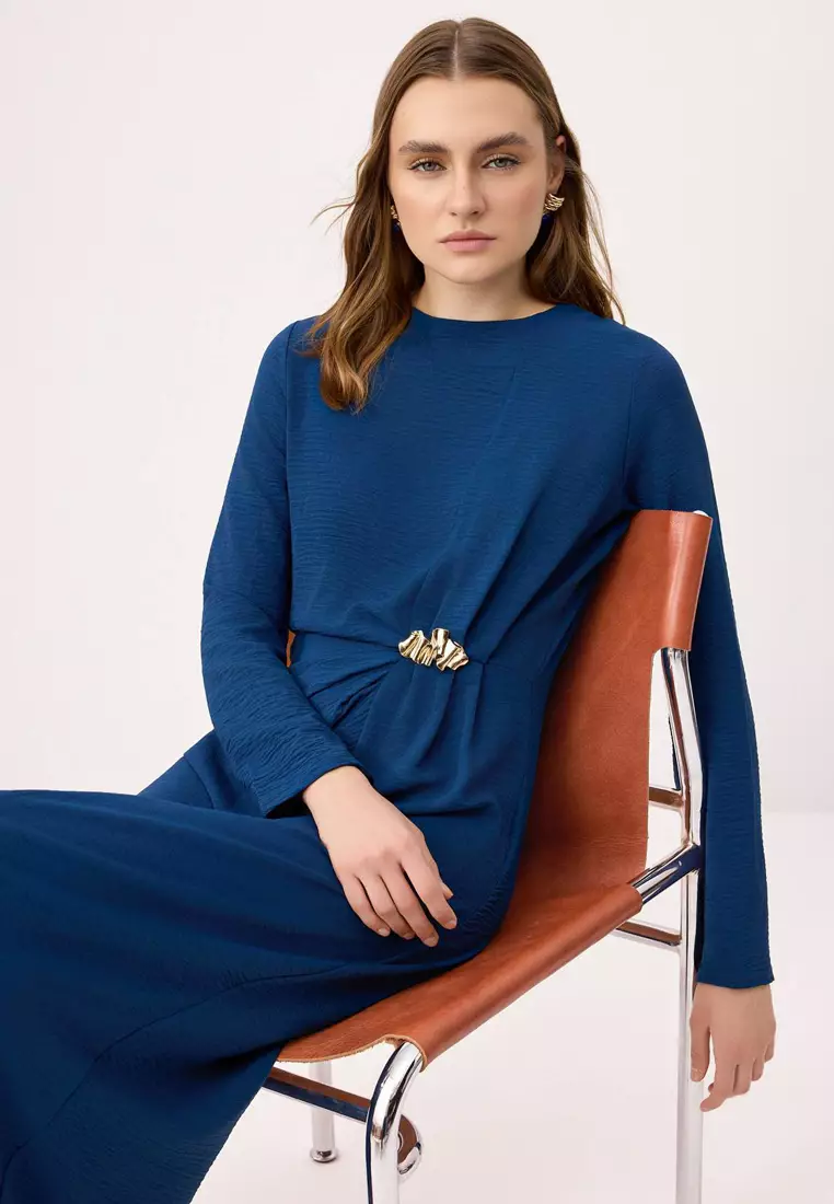 Cobalt Unlined Plain Weave Dress&Jumpsuit Aerobin Hijab Dress Tctss25Eb00138