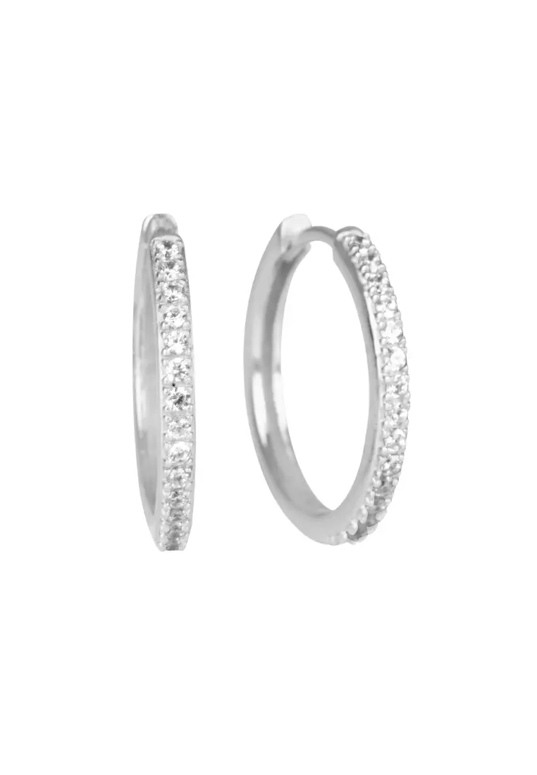  Sterling Silver Eternal Crystal Hoops 24mm 