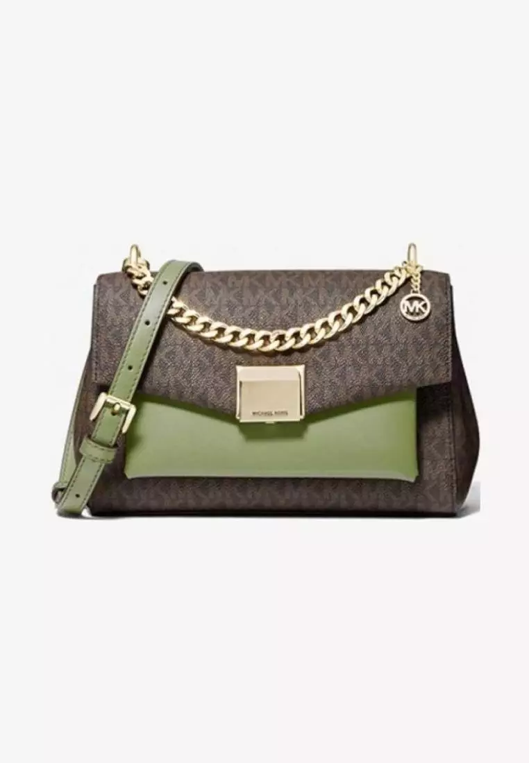 Jual Michael Kors Michael Kors Lita Medium Shoulder Bag Light Sage