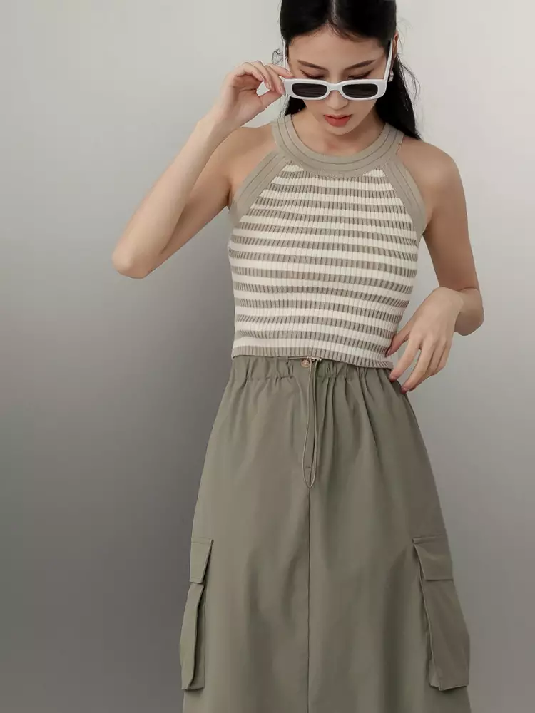 Cooling UV Protection Back Slit Sunscreen Work Skirt [CA2928]