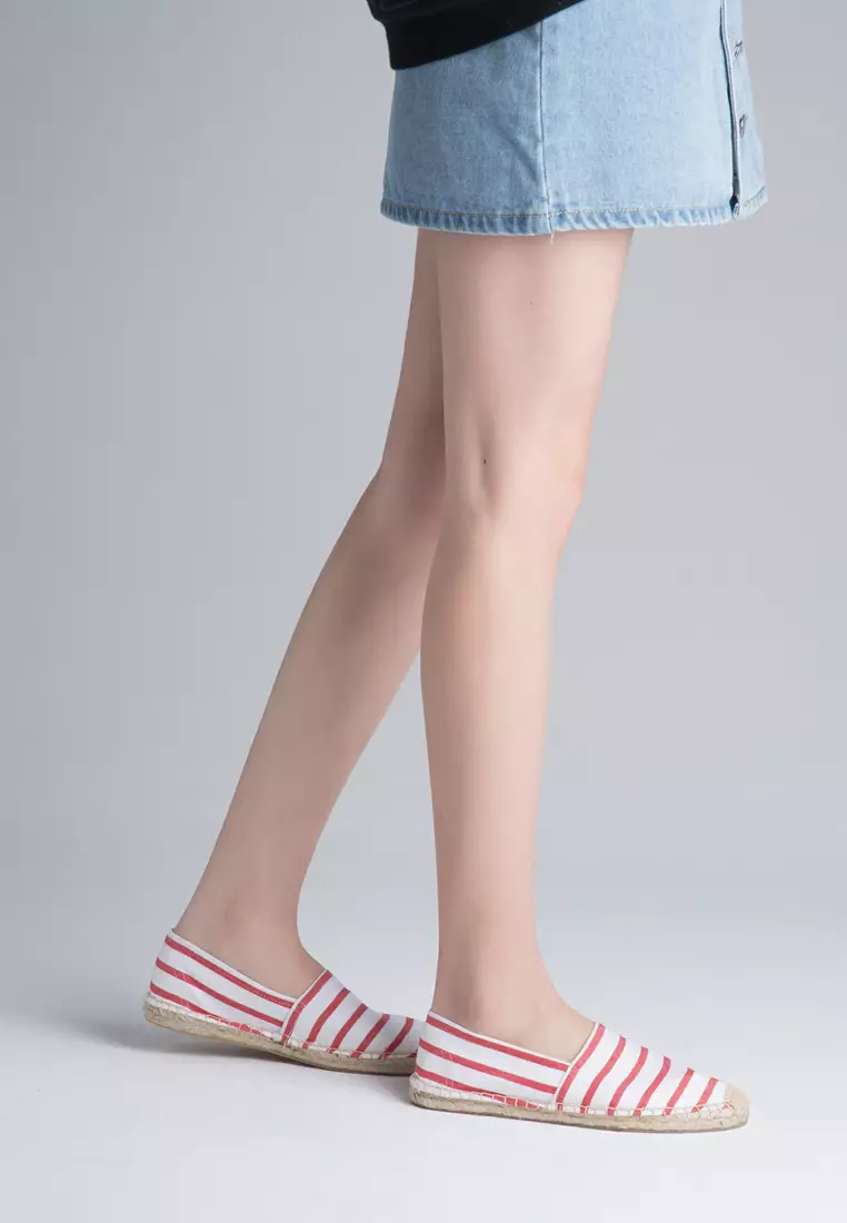 Contrast Stripes Canvas Espadrilles HB3119
