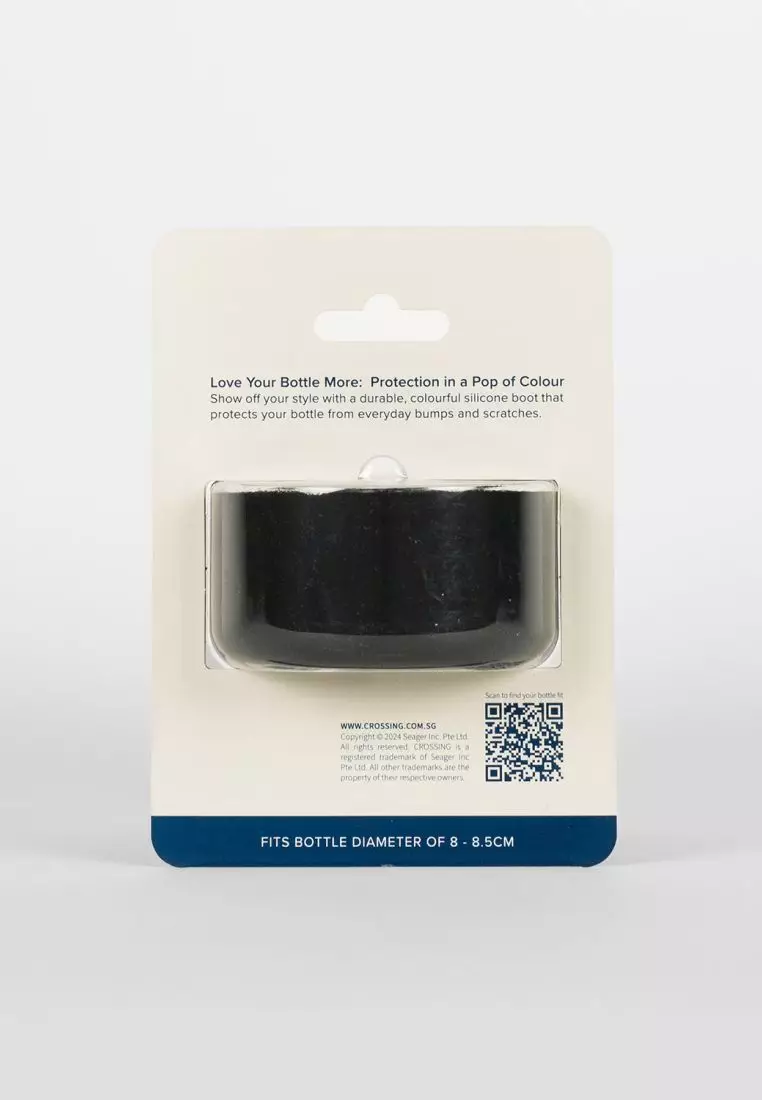 Crossing Silicone Water Bottle Boot - Fits Diameter 8-8.5cm (780ml) Blistered Pack - Black
