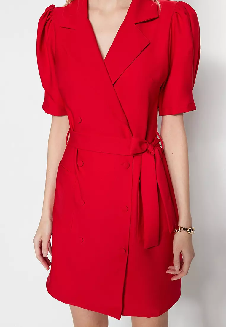 Red short jacket for on sale dress