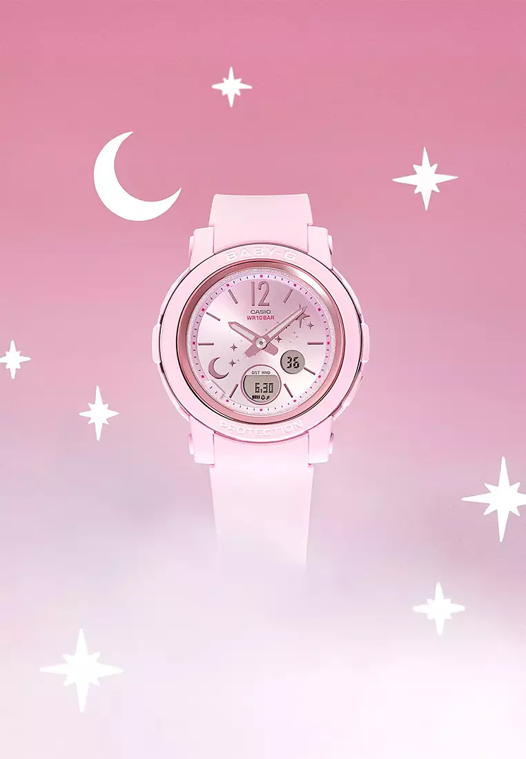 Casio Baby-G Jam Tangan Analog Digital Wanita - Pink - Resin Strap - BGA-290DS-4ADR