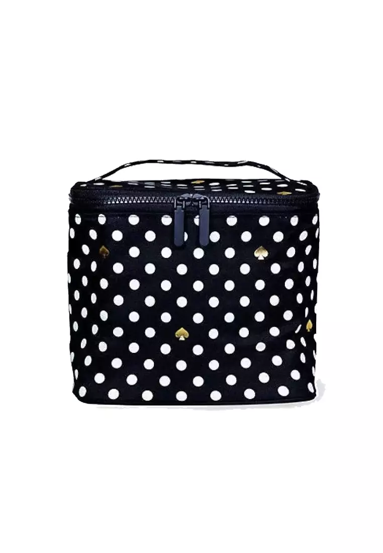 kate spade purse black with white polka dots