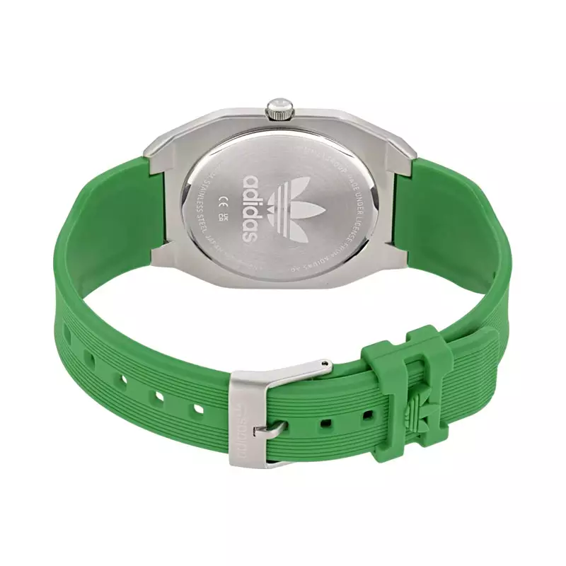 Jam Tangan Unisex Adidas City Tech Thin AOFH24505 Analog Green Dial Green Rubber Strap