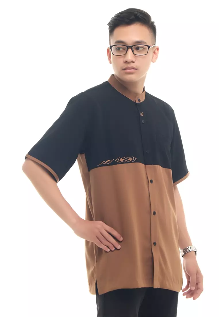 Rabbani - Baju Muslim Couple Kemeja Koko Fazaria Exclusive Hitam