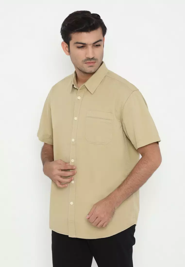 POLICE Kemeja Polos Cotton Regular Fit Pria