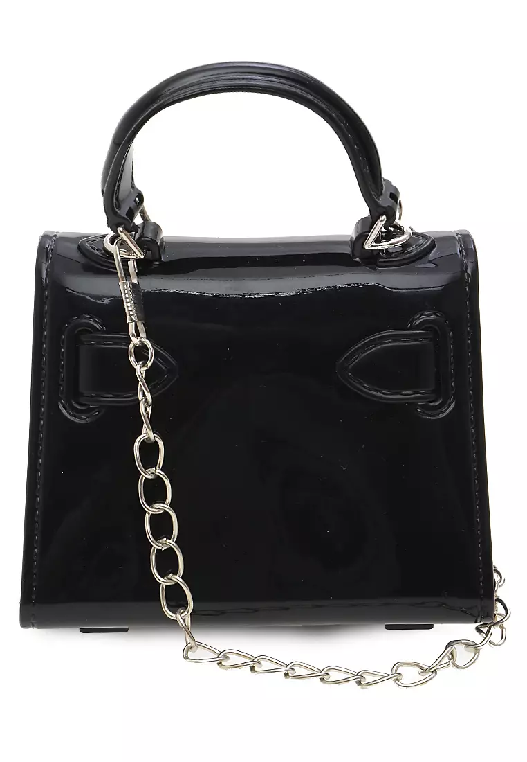 Tas Mini Tali Rantai Slingbags Jelly Design Elegant Wanita - Hitam