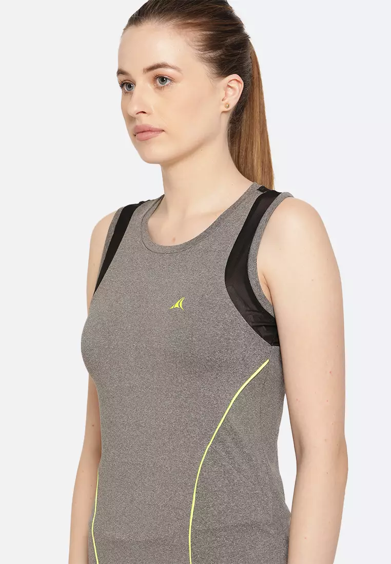Grey Breathable Training/Running Tank Top
